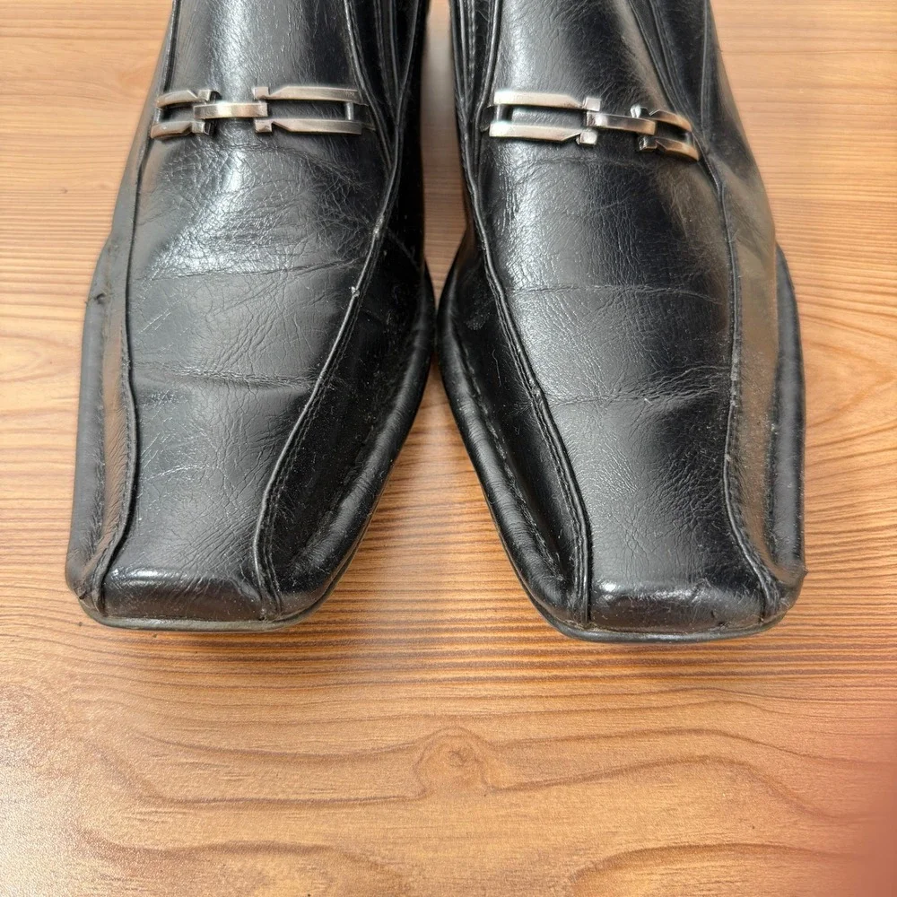 Alberto Fellini Loafers Mens 7.5 Black Wilson 02 Square Bit‎ Slip On Dress Shoe